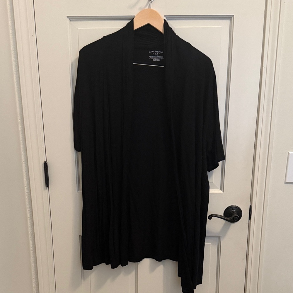Black Open Front Cardigan - 3/4 sleeve and lightweight
